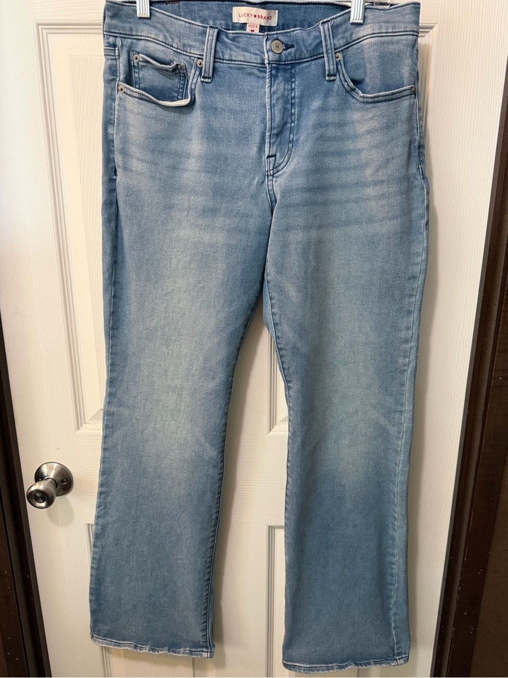 Women Lucky Brand Sweet Mid Rise Boot Blue Jeans Sz 12/31